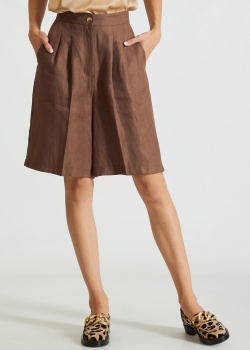 Лляні шорти Vicolo коричневого кольору, фото